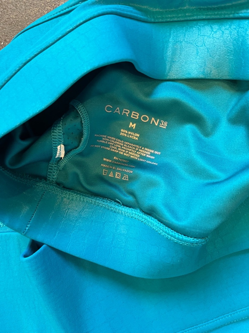 Carbon38 Bright Turquoise Sports Bra & Leggings Set - Picture 6 of 6